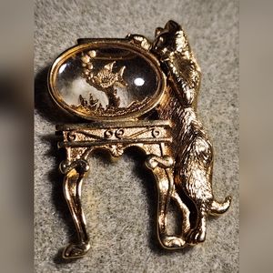 Cat & fishbowl brooch